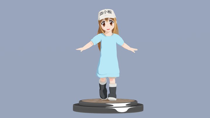 血小板 ( Platelets ) - Hataraku Saibou 3D Model
