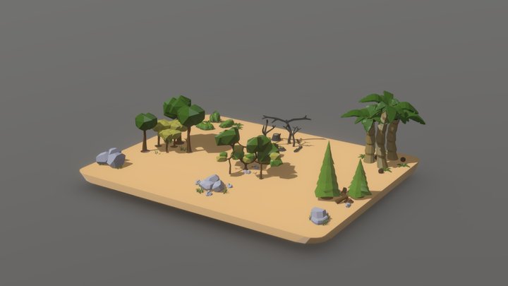 LOW POLY ENVIRONMENT ELEMENT FOR GAME. 3D Model