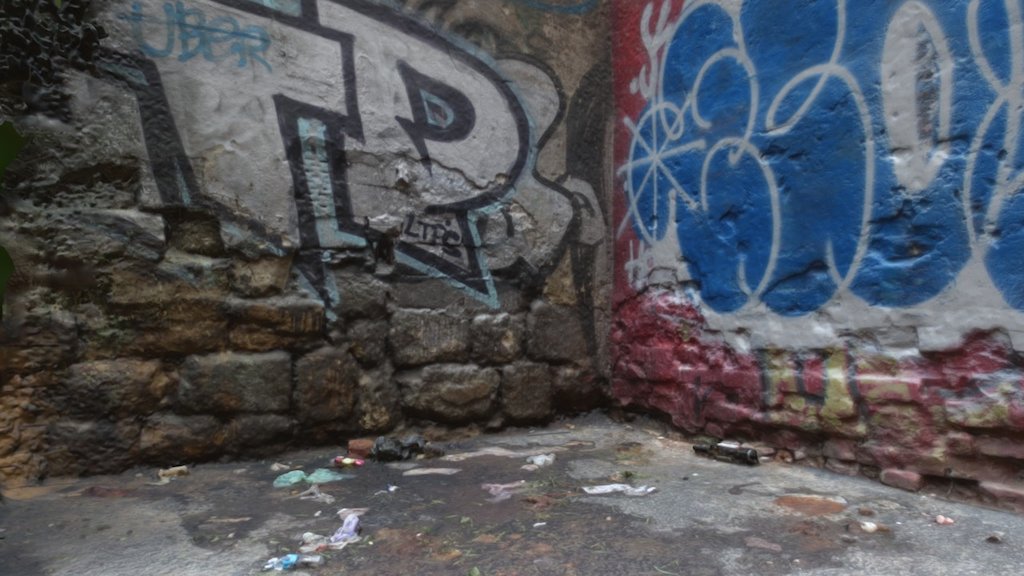 Dirty Street Corner with Graffiti FREE