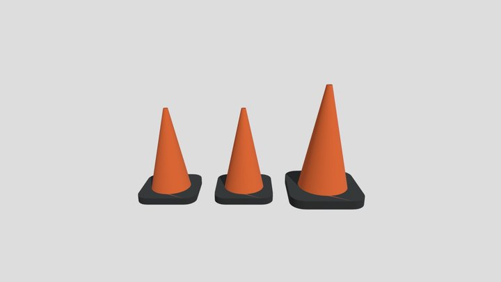 Road Cones Sign V2 3D Model
