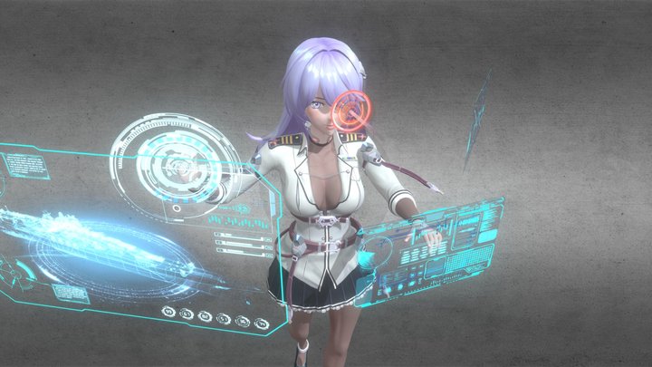 sci-fi uniform girl and animation / 科幻風少女&基礎動畫 3D Model