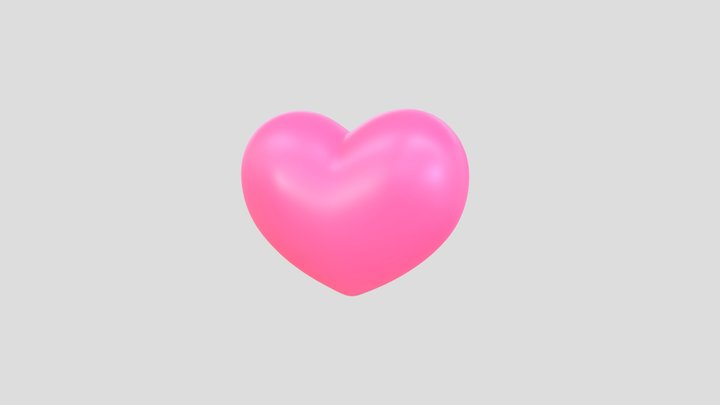 Half Heart 001 3D Model