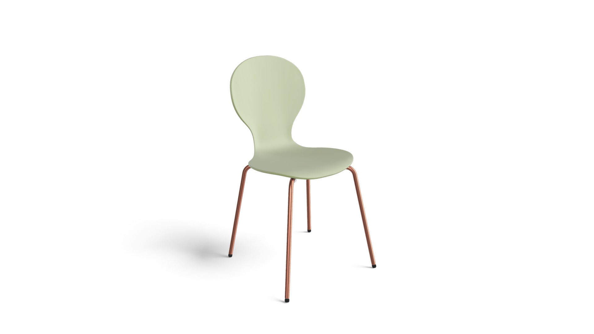 Set of 2 Kitsch Dining Chairs, Green and Copper 3D model by
