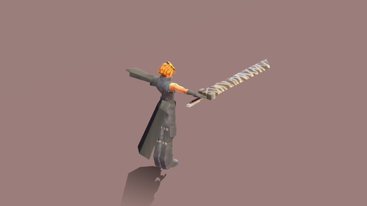 PlayStation 2 - Kingdom Hearts 2 - Cloud 3D Model