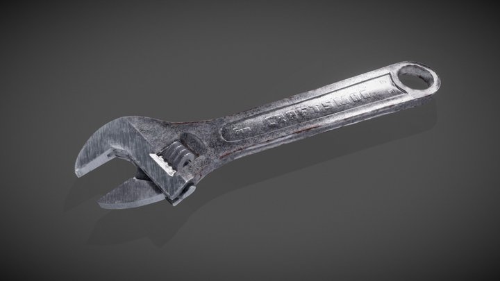 Adjustable Wrench 3D Model