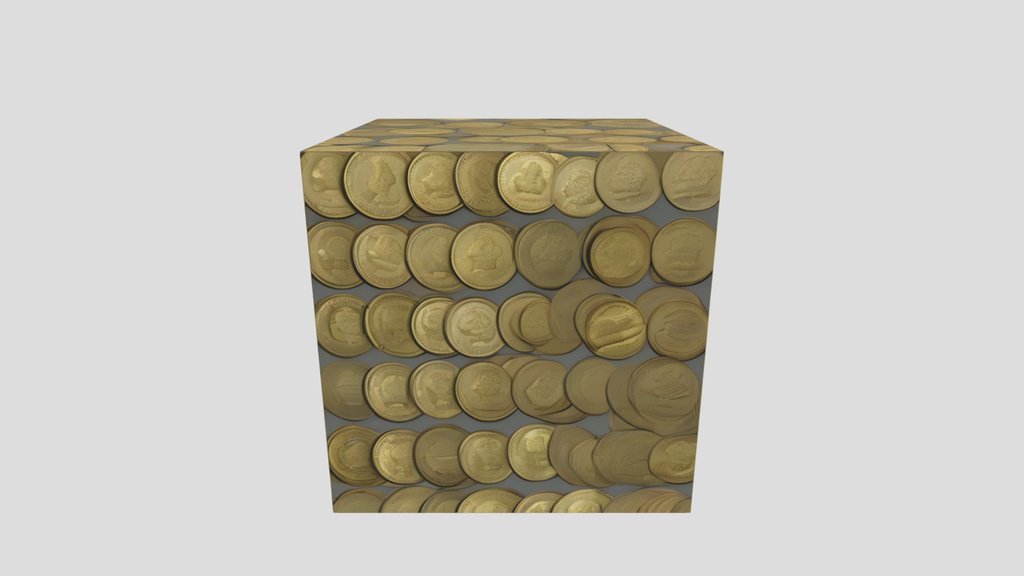 Gold Coin Pile — 3D Model | Game Ready | PBR Tex