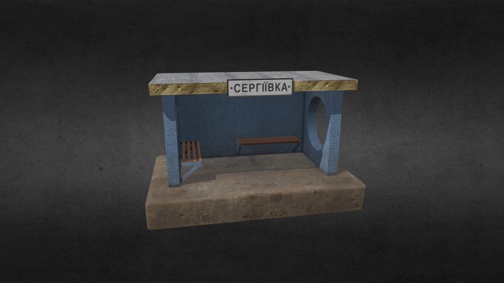 Bus Stop (Low Poly) 3D Model