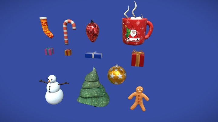 Christmas Icons 3D Model