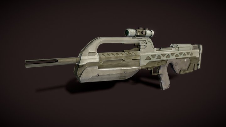 Battle Rifle Halo 2 3D Model