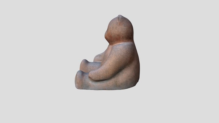 Photoscanned Bear Statue 3D Model