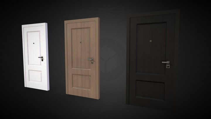 Wood Door Collection 3D Model