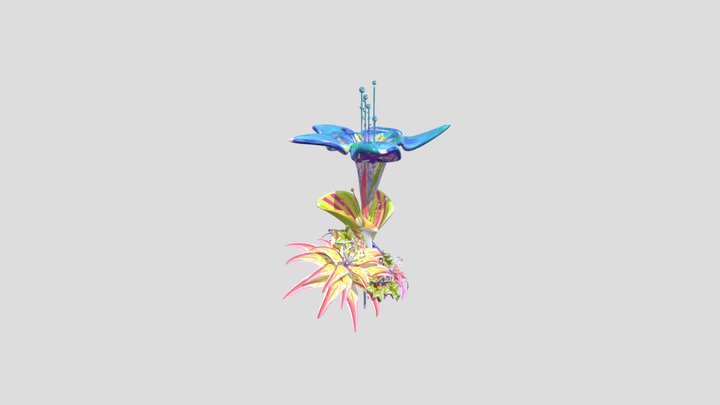 Colorful Flowers 3D Model