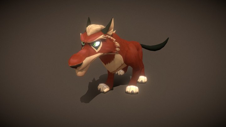 Low poly Stylized Wolf with Rigged and Animation 3D Model