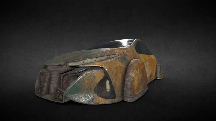 Rusted Sci-Fi Car 3D Model