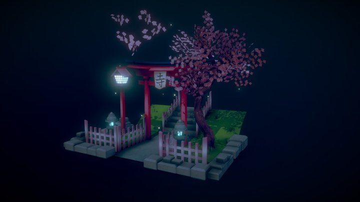 Japanese Diorama 3D Model