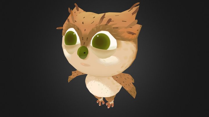 Low Poly cute Owl 3D Model