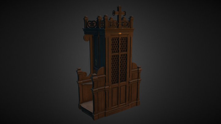 Confessional Booth 3D Model
