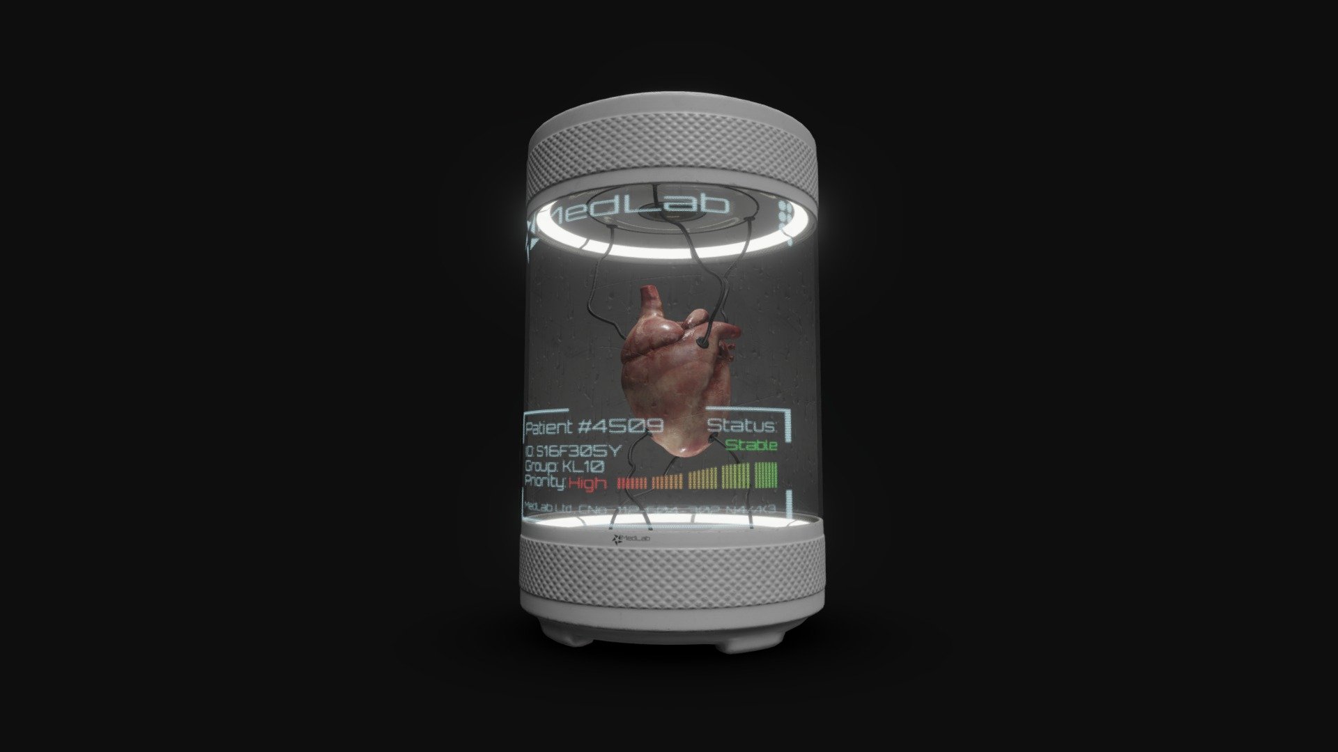 High-Tech Medical Container with a Heart