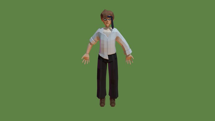 Low-poly NPC Set Man 3D Model