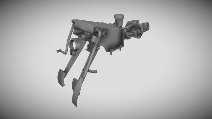Race car pedal box 3D Model