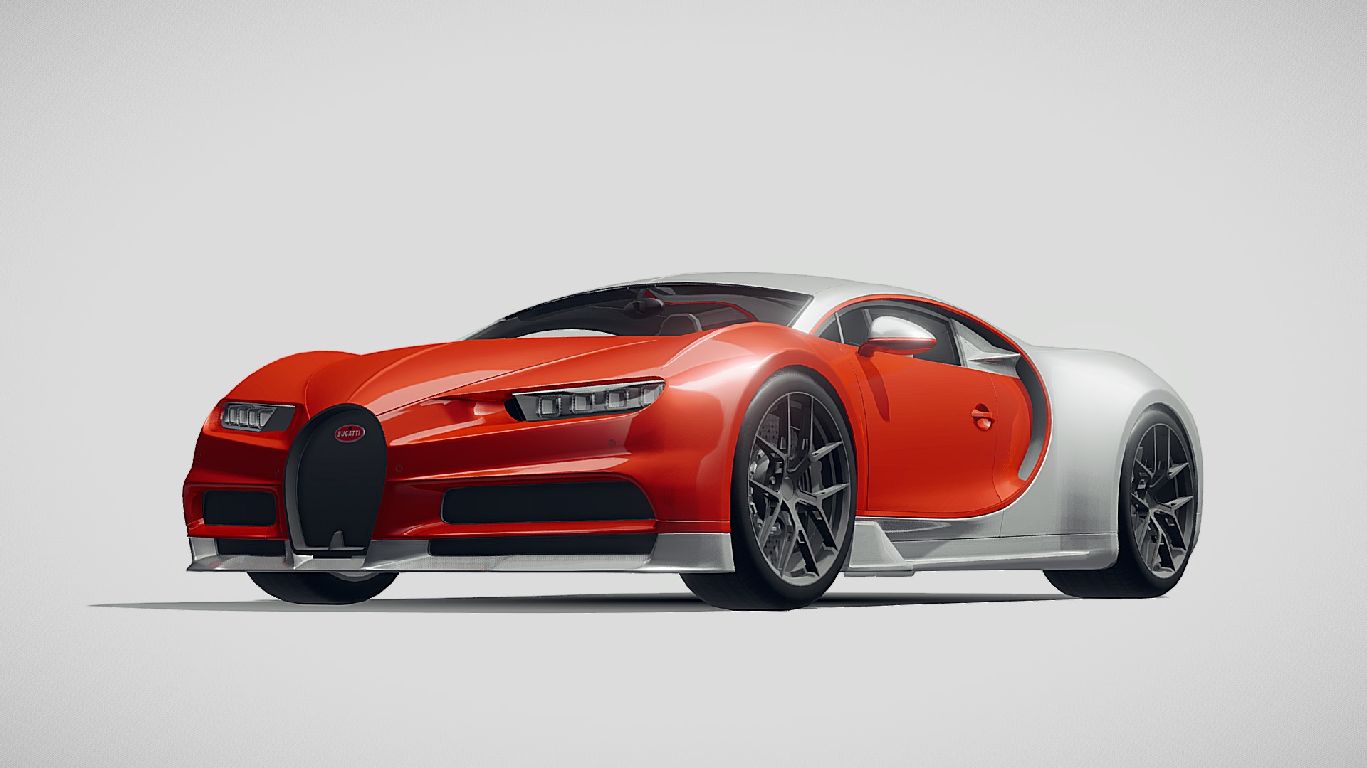3D model LowPoly Bugatti Chiron Sport 2019 - This is a 3D model of the LowPoly Bugatti Chiron Sport 2019. The 3D model is about a red sports car.