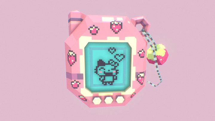 Pink tamagotchi 3D Model