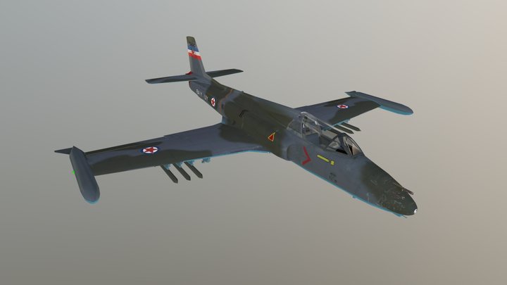 Soko J-21 Jastreb – Modello 3D gratuito STL