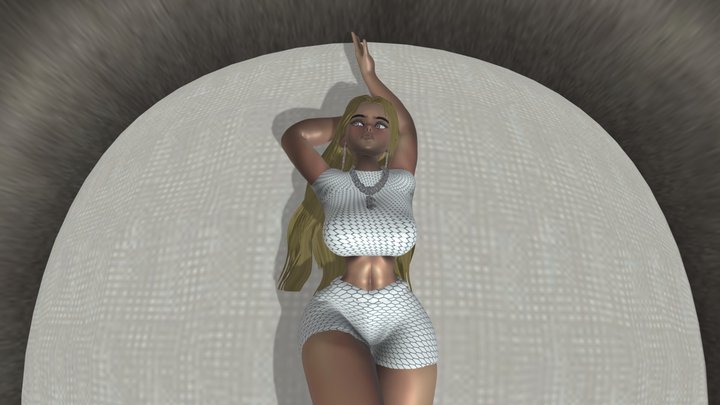 Rosy_lying_on_her_round_bed 3D Model