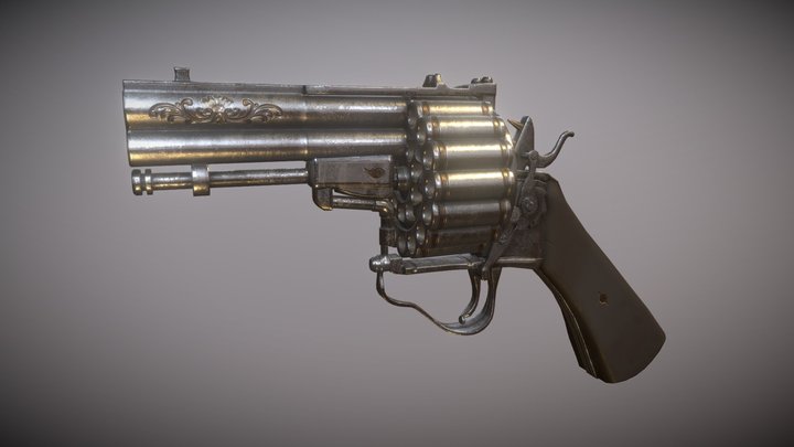 30 Shot Revolver 3D Model