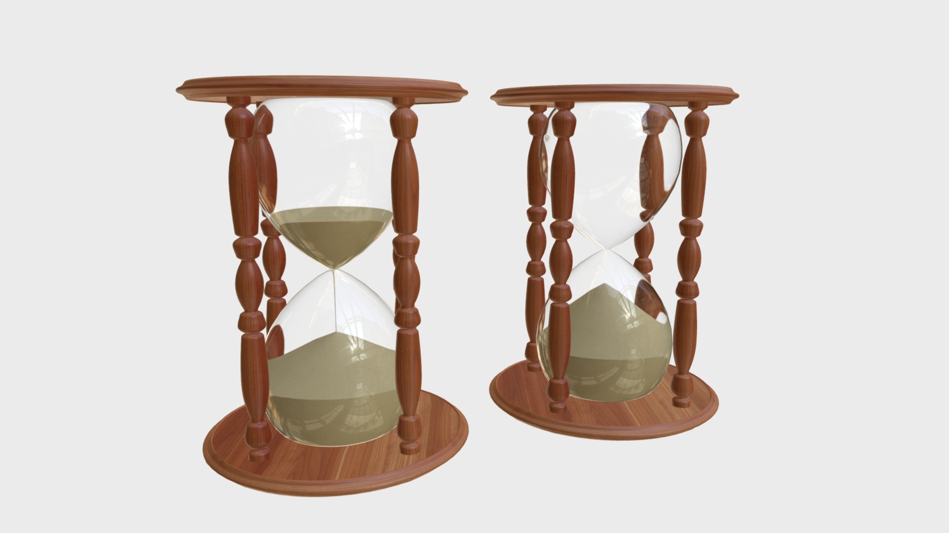 3D model Hourglasses Set - This is a 3D model of the Hourglasses Set. The 3D model is about a pair of wine glasses.