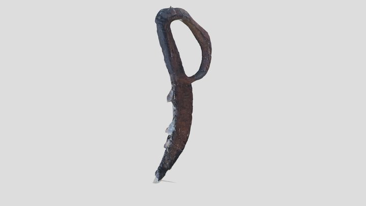 Neolithic wooden sickle found  near Rome. 3D Model