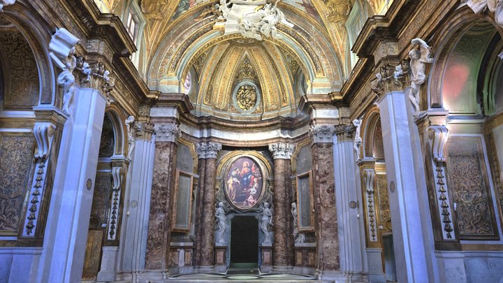 Roman baroque church chatedral - Rome - VR ready 3D Model