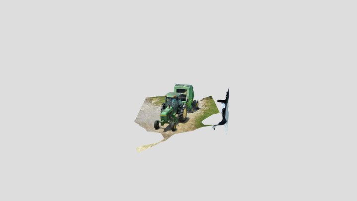 Tractor with Hay Bind 3D Model