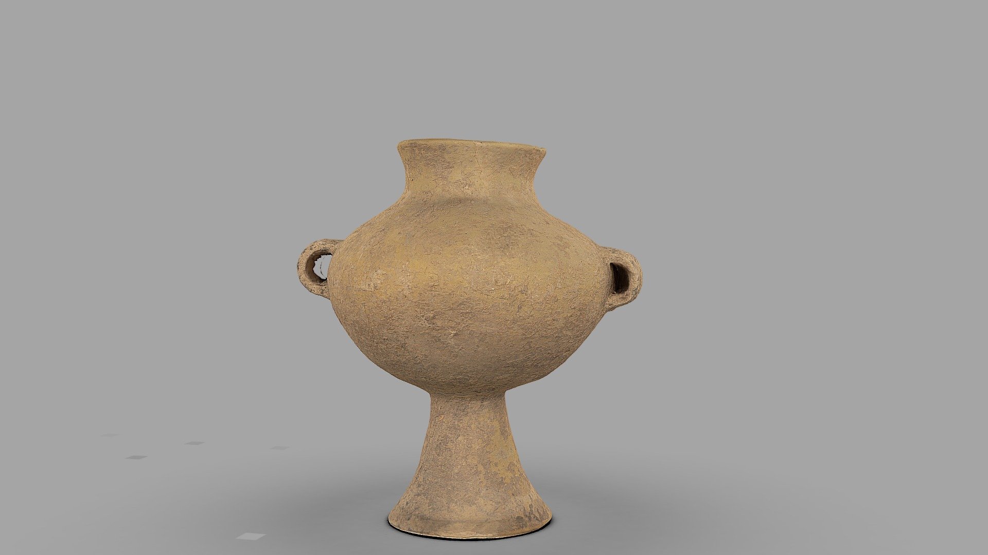Jar on Tall Foot with Two Handles