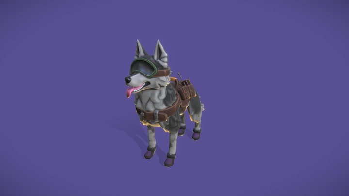Husky Rescue dog Model 3D Model