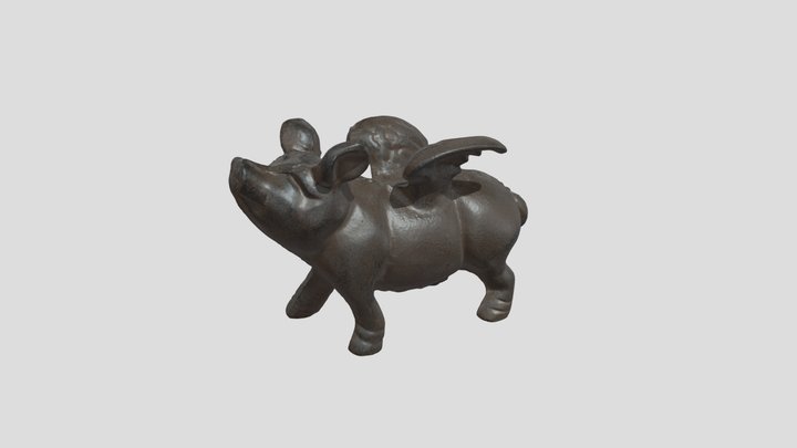 Cast Iron Winged Pig 3D Model