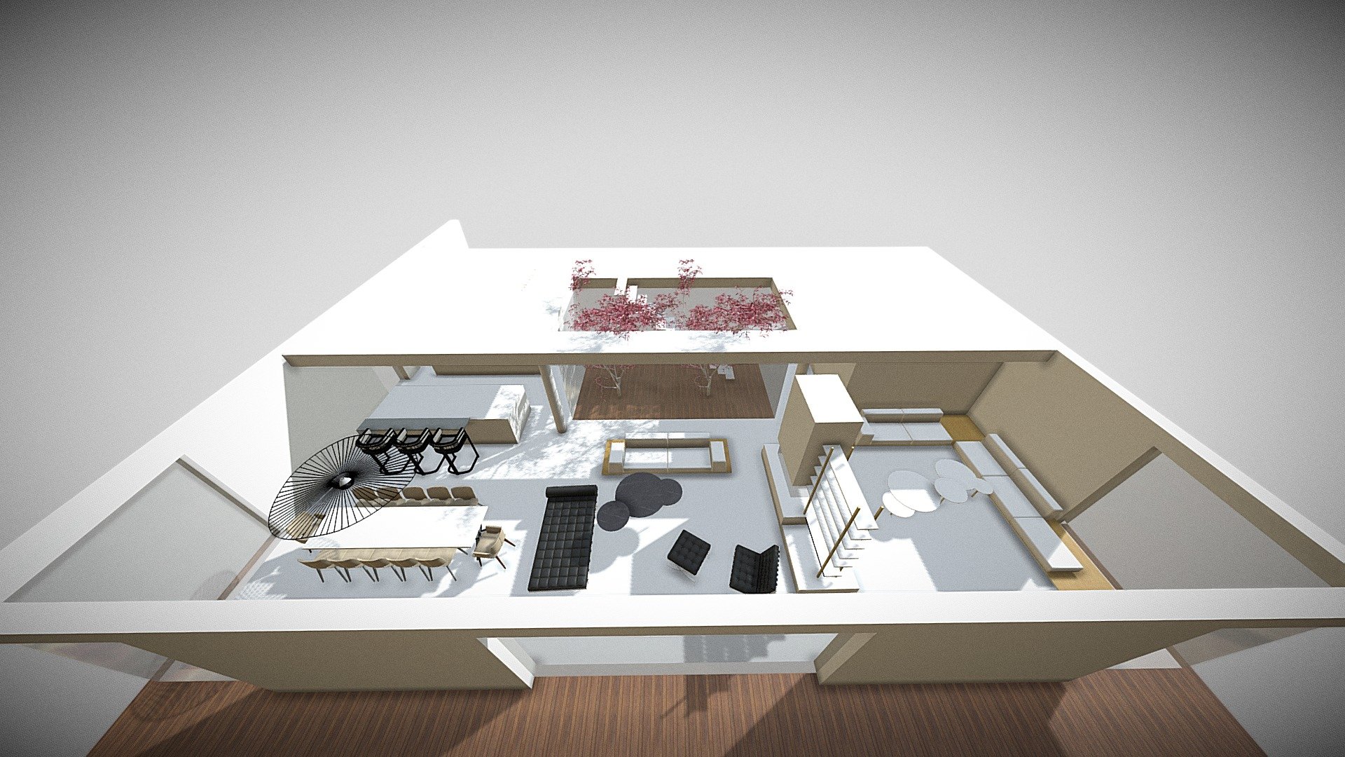 apart Lyon 2 - 3 zones - 3D model by Cosmopolitan Studio ...