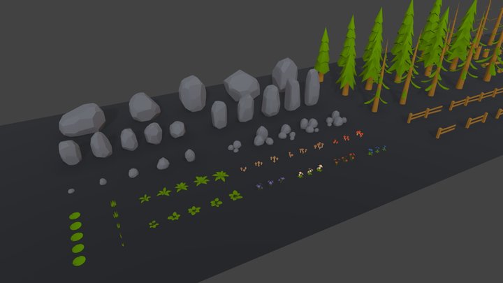 Pine Forest Environment Pack 3D Model