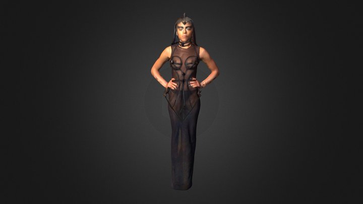 Chromat Chakra Laser Cage Dress 3D Model