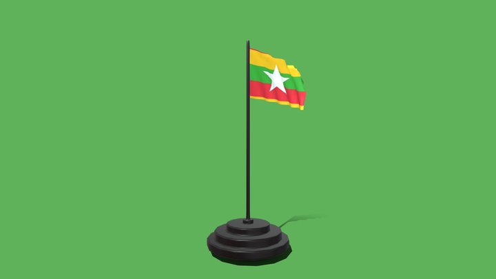 Myanmar Flag Nyi (Animated) – Free 3D Model STL