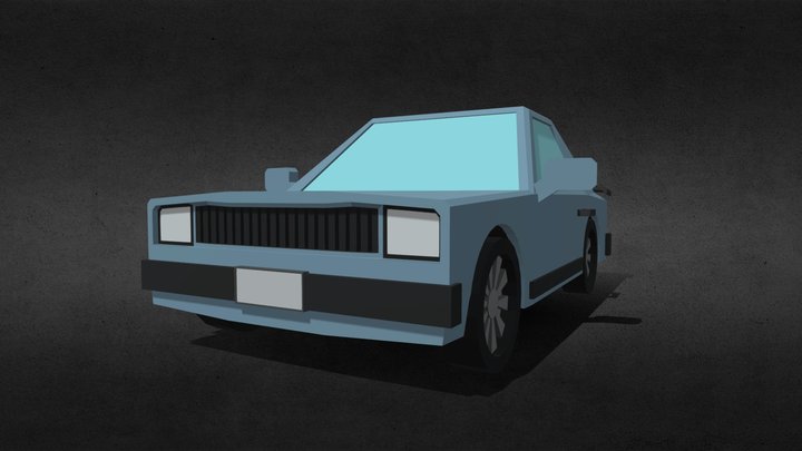 Low Poly Muscle Car (Game Ready) 3D Model