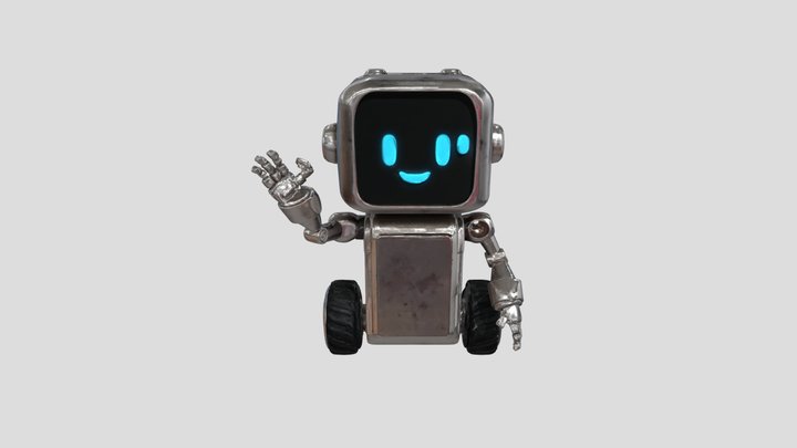 Friendly Bot Waving 3D Model