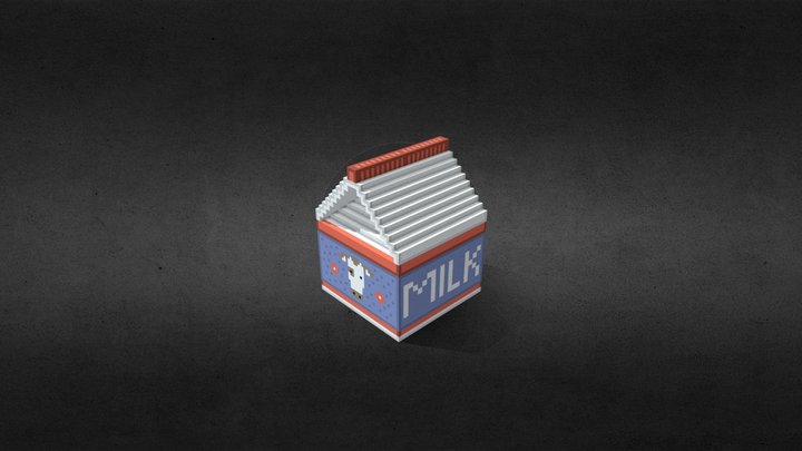 Milk Box - Voxel 3D Model