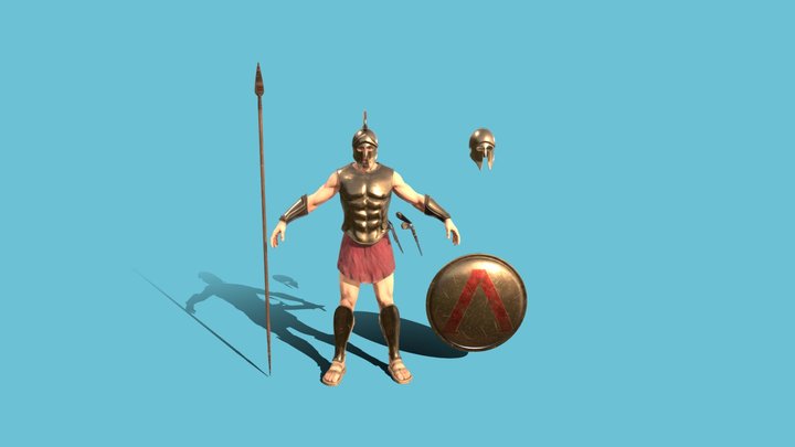 Modular Spartan Warrior Low-poly 3D model 3D Model