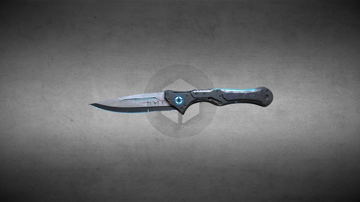 A sleek and futuristic knife inspired by halo 3D Model