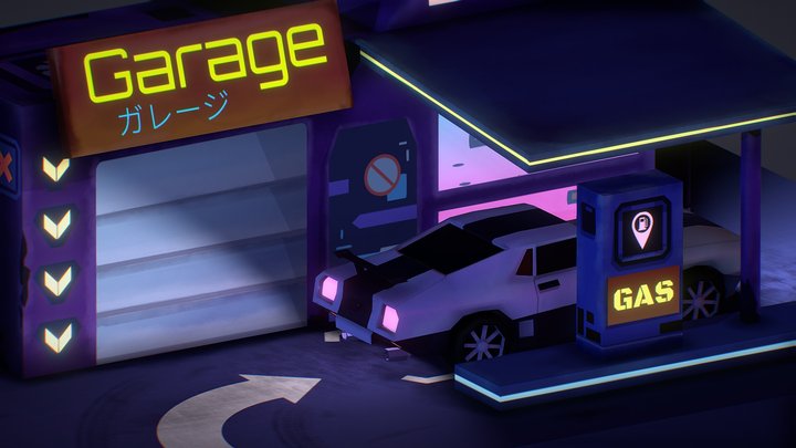 Neon Garage 3D Model