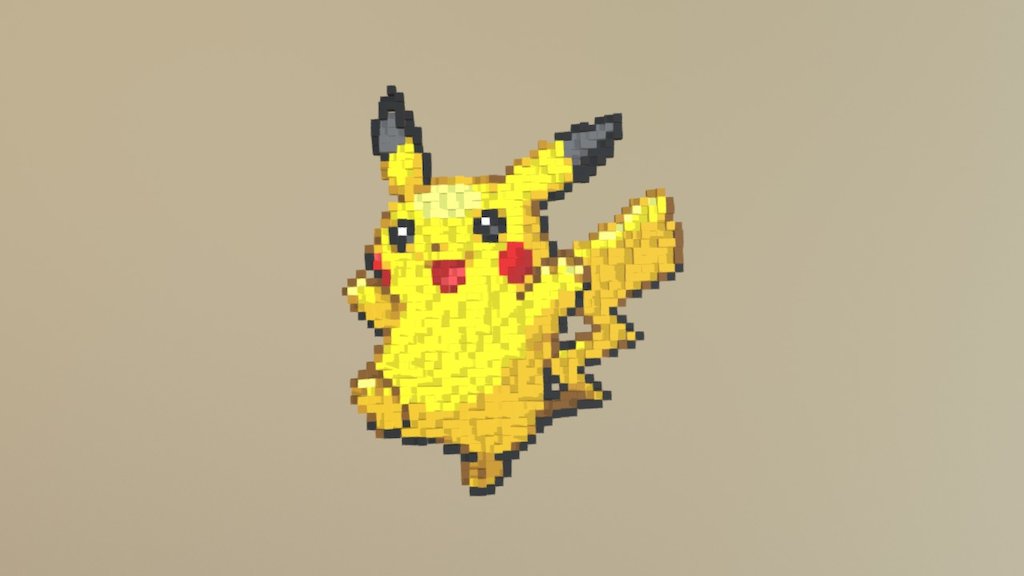 Pikachu Voxel 3D using Blender - 3D model by Jimmy Gunawan ...