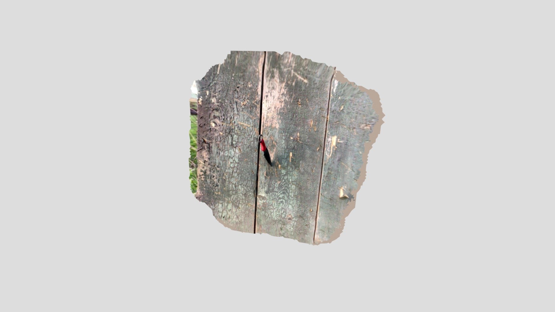 Knife in wooden door