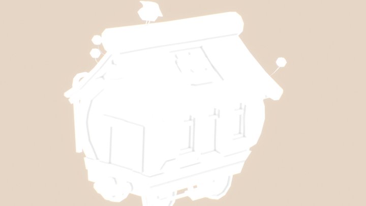 Economy Log-Traain Cabin. 3D Model