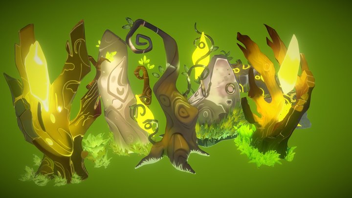 Light Emerald Game Assets Pack 3D Model